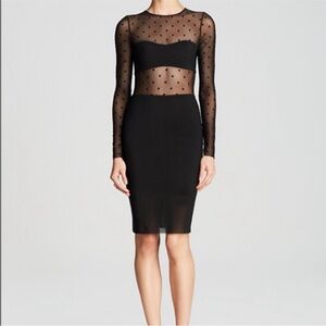 Bec & Bridge Night Rider Sheer Polkadot Cocktail Dress, size S